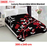 Lylac Homewares 800GSM Luxury Reversible Mink Blanket Flore Queen