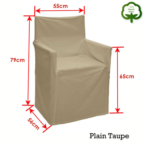 Rans Alfresco 100% Cotton Director Chair Cover Plain Taupe - View 2