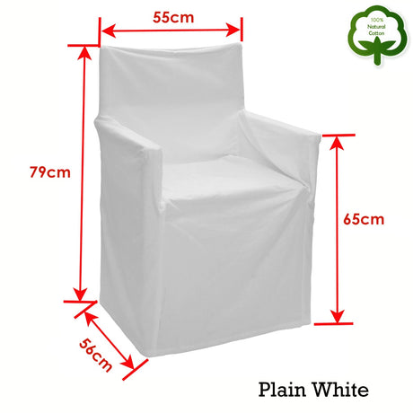 Rans Alfresco 100% Cotton Director Chair Cover Plain White - View 2