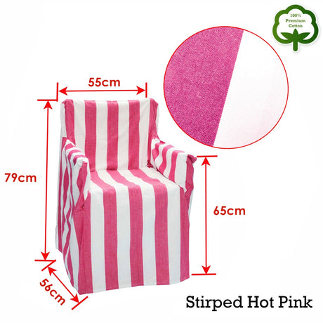 Rans Alfresco 100% Cotton Director Chair Cover Striped Hot Pink - View 2