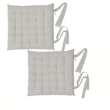 Silver cotton chair pads, 40x40 cm, set of 2.