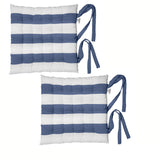 Blue cotton chair pads, 40x40 cm, set of 2.