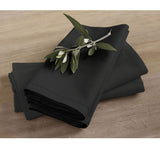 Rans Hemstitch black cotton napkins, set of 4.