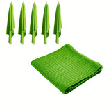 Green cotton tea towels, 50x70 cm, set of 6.