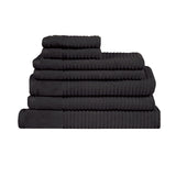 Royal Excellency black cotton bath towel, 7 piece.