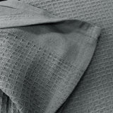 Living @ Home 350gsm 100% Cotton Breathable Waffle Blanket Single 180 x 230 cm Charcoal