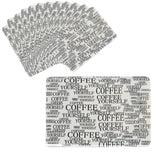 White PVC easy care placemats, set of 12.