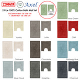 2200GSM 2 Pce Axel 100% Cotton Bath Mat Set Silver Cloud