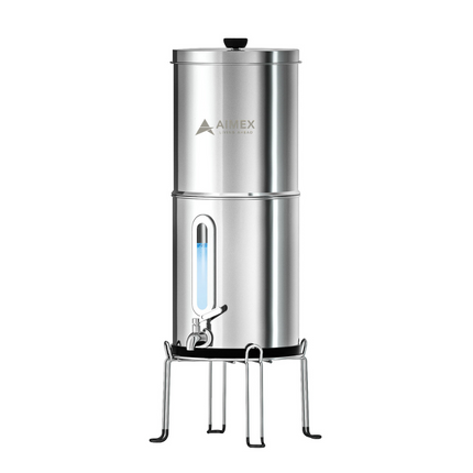 Aimex Portable Water Filter - Gravity-Fed, 304 Stainless Steel, Fluoride Removal