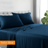 Blue cotton rich bed sheets, double size.