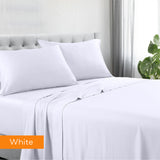 White cotton rich bed sheets, queen size.