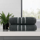 Charcoal cotton bath towel, 2 pcs.