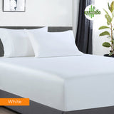 White bamboo cotton fitted sheet, queen size.