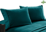 Teal bamboo cotton pillowcase, twin pack.