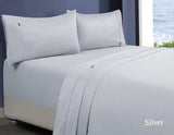 Silver egyptian cotton bed sheets, queen size.