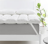 Feather mattress topper, king single size.