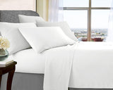 White microfibre bed sheets, king single size.