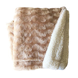 Beige sherpa reversible throw, machine washable.