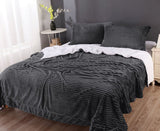 Charcoal sherpa blanket, queen size.