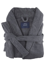 Charcoal egyptian cotton bathrobe.