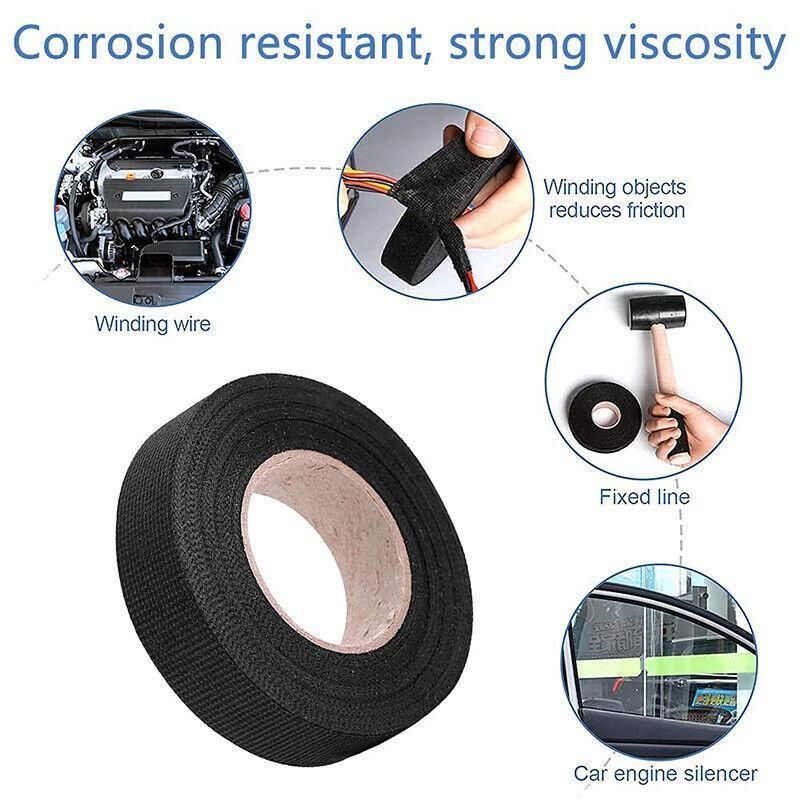 7 Rolls Automotive Wire Loom Harness Tape Cloth Electrical Insulation Noise Damping
