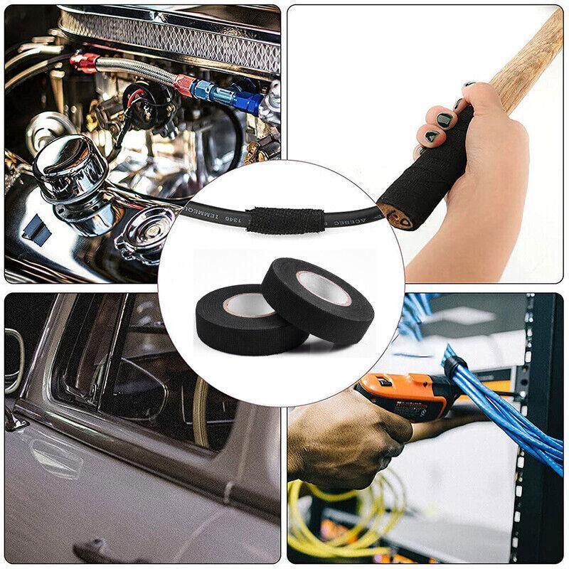7 Rolls Automotive Wire Loom Harness Tape Cloth Electrical Insulation Noise Damping