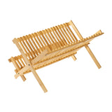 Bamboo Dish Drying Rack 2 Tier Foldable Sink Organiser 45 x 26cm Countertop