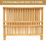Bamboo Dish Drying Rack 2 Tier Foldable Sink Organiser 45 x 26cm Countertop