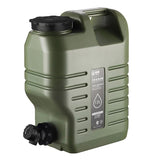 Outdoor Camping Water Storage Bucket with Faucet Portable Square Drinking Tank - 18L
