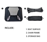 Outdoor Portable Lightweight Folding Camping Chair High Back Fishing Chair - Black