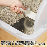 Durable Stainless Steel Cat Litter Box Pan Pet Toilet Odor Control Tray Large - White