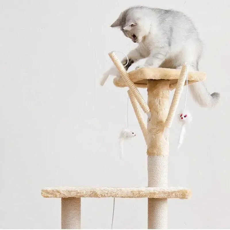 Cat Tree Scratching Post Gym House Condo Scratcher Furniture Tower - Brown