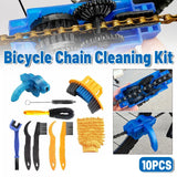 10 Piece Bike Cleaning Brush Kit Bicycle Maintenance Tool Set for Chain and Gear