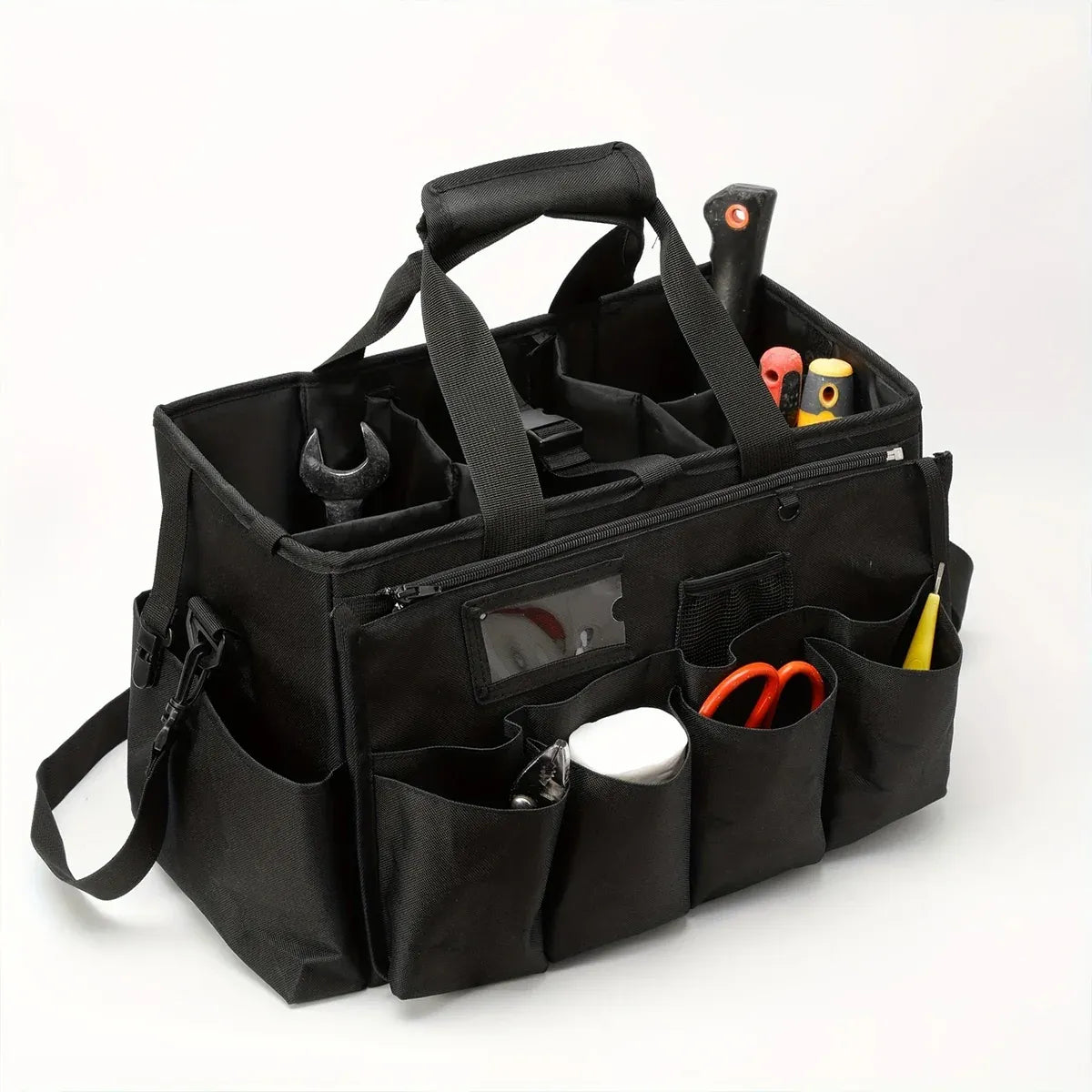Multi Function Large Capacity Cleaning Tool Storage Bag with Adjustable Strap