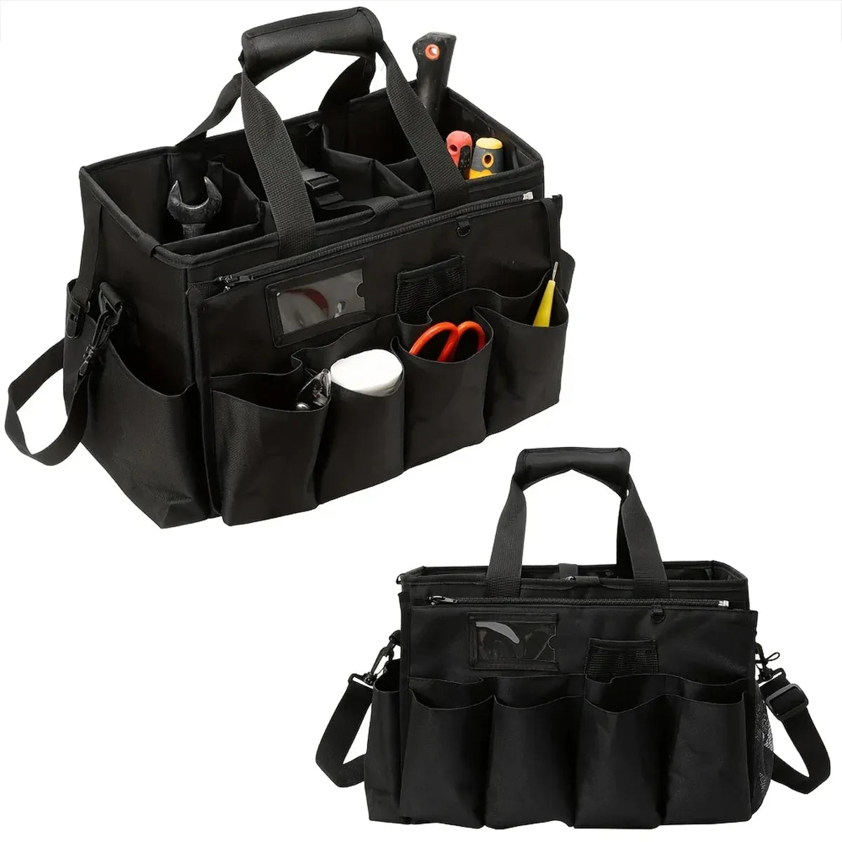 Multi Function Large Capacity Cleaning Tool Storage Bag with Adjustable Strap
