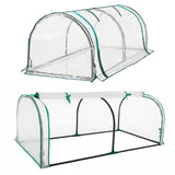 Transparent PVC plant tent, foldable, lightweight.