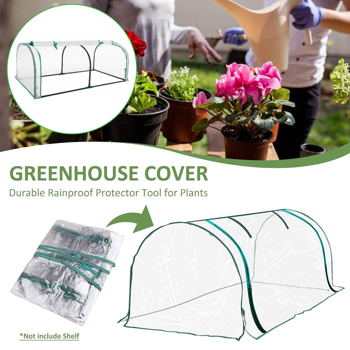 Transparent PVC plant tent, foldable, lightweight.