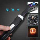 Electronic Usb Rechargeable Pulse Arc Candle Lighter Kitchen Camping Stove Bbq - Silver