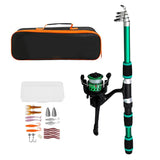Ultra Short Pocket Portable Fishing Rod Compact Short Rod for Travel Angling - Green