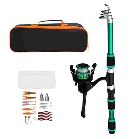 Angling green portable pocket, lightweight.