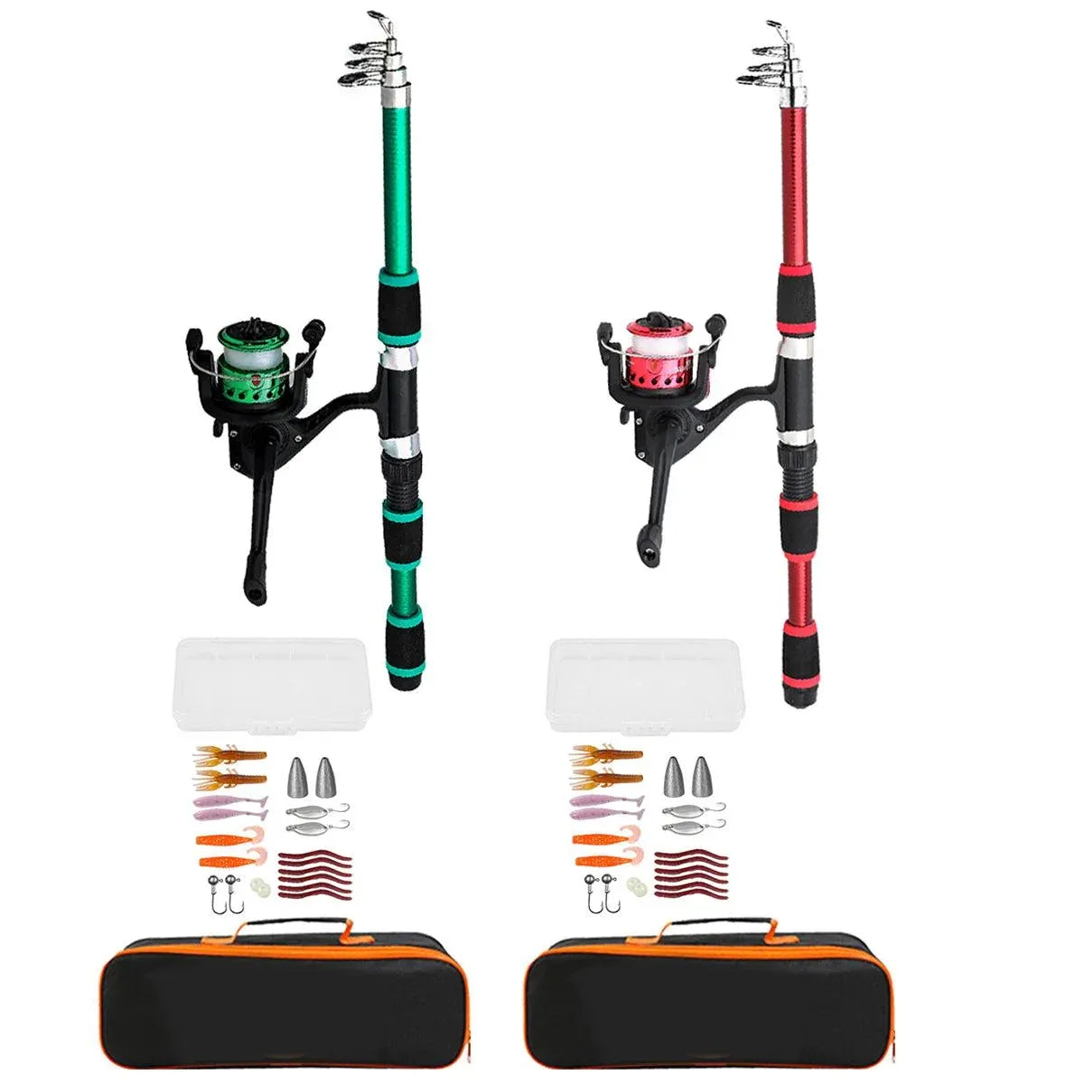 Ultra Short Pocket Portable Fishing Rod Compact Short Rod for Travel Angling - Green