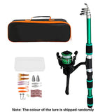Ultra Short Pocket Portable Fishing Rod Compact Short Rod for Travel Angling - Green
