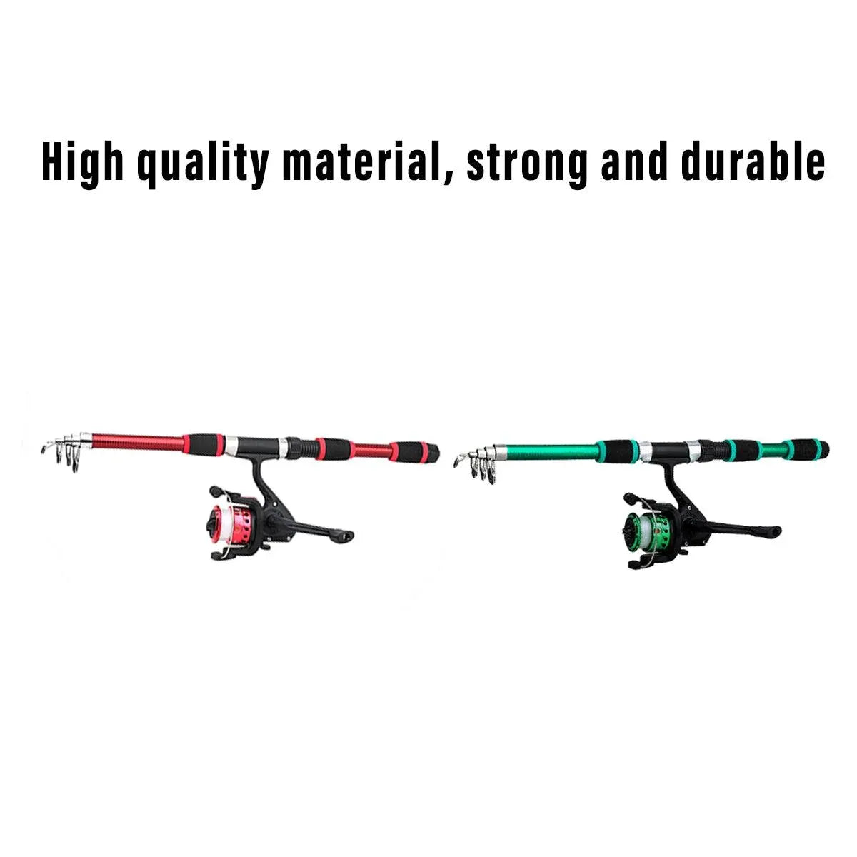 Ultra Short Pocket Portable Fishing Rod Compact Short Rod for Travel Angling - Green