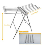 Folding Clothes Drying Rack Indoor Floor Standing Hanger Laundry Pole Airer Home
