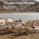 Outdoor Folding Chair Portable Camping Seat Compact Foldable Chair for Picnic - Khaki