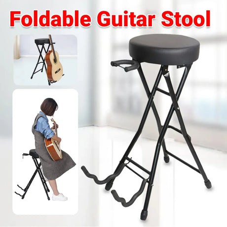Folding guitar stool.
