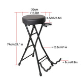 Folding Guitar Stool With Stand Suitable for Acoustic Electric Guitar Performance
