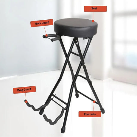 Folding guitar stool.