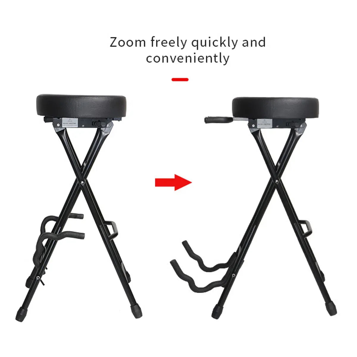 Folding Guitar Stool With Stand Suitable for Acoustic Electric Guitar Performance