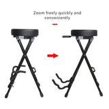Folding Guitar Stool With Stand Suitable for Acoustic Electric Guitar Performance